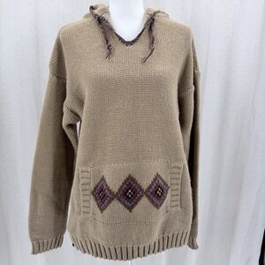 VTG Kennington Acrylic Knit hooded Sweater M Made in korea